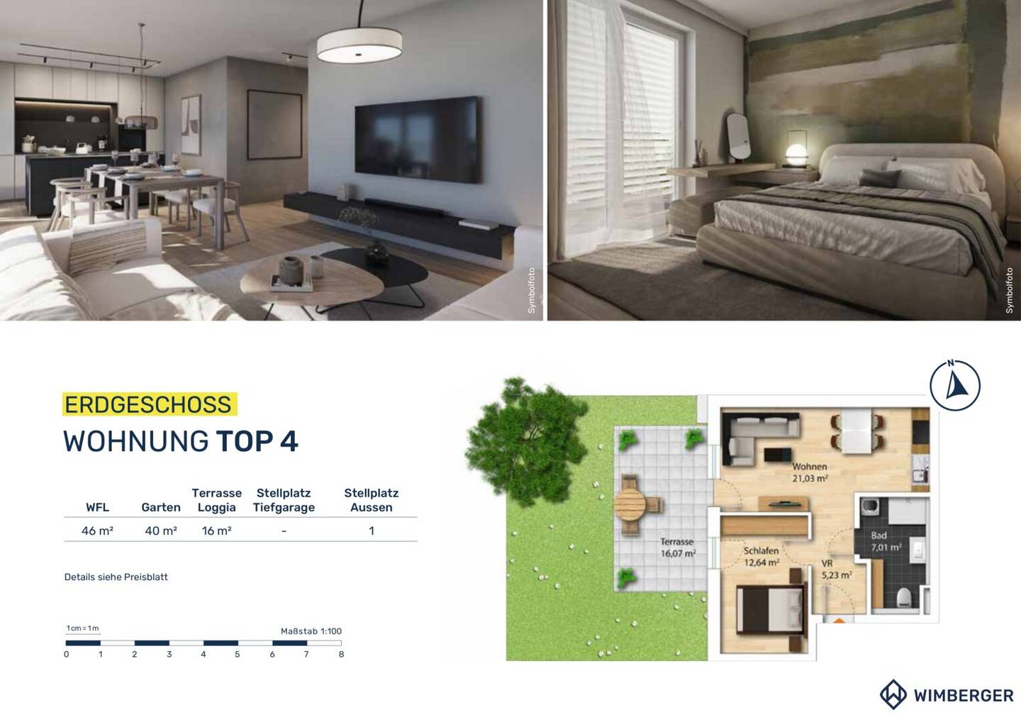 Attractive garden apartment in Wilhering new build and first occupancy