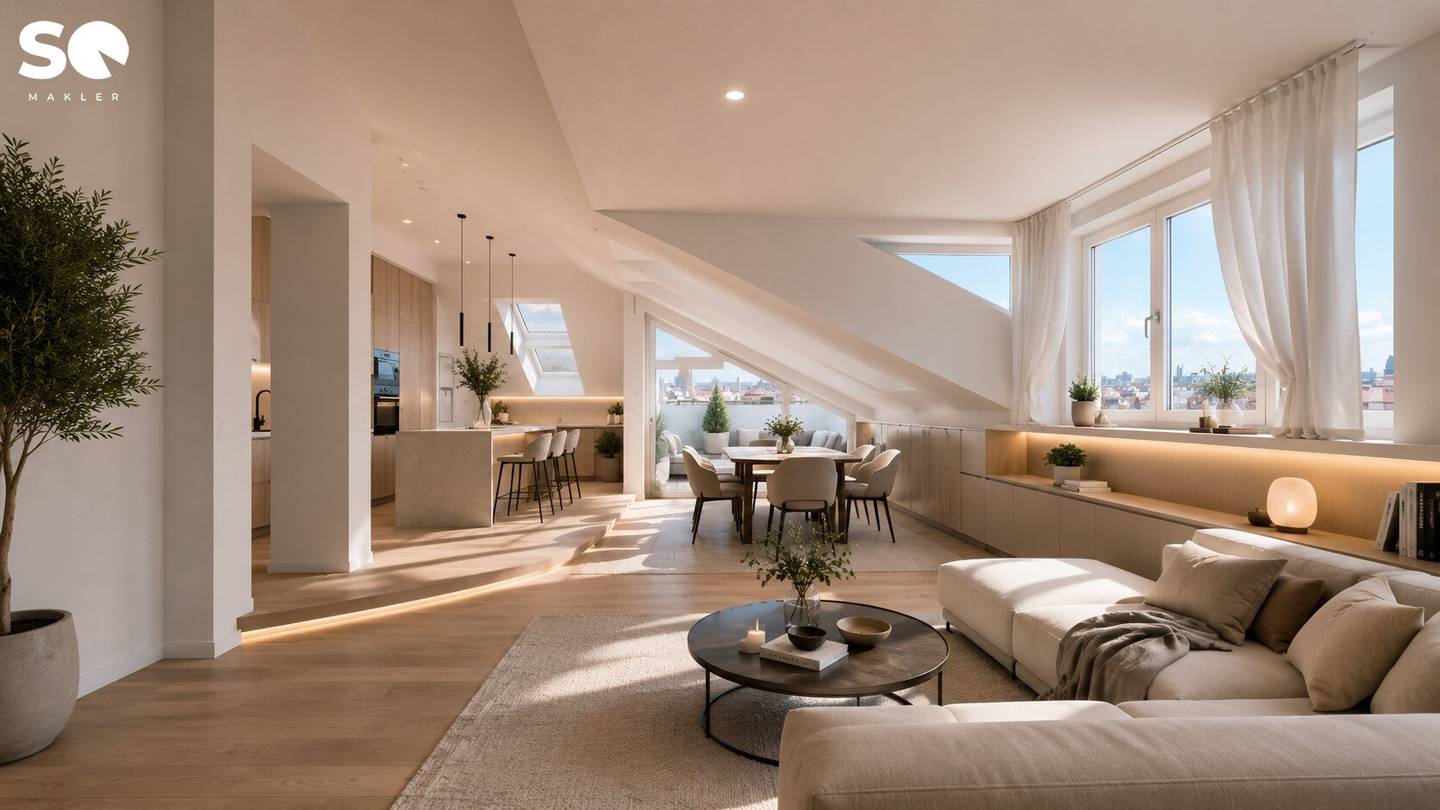 SQ Shell condition 3 room attic apartment with wide view and terrace near Millennium Tower 1200 Vienna