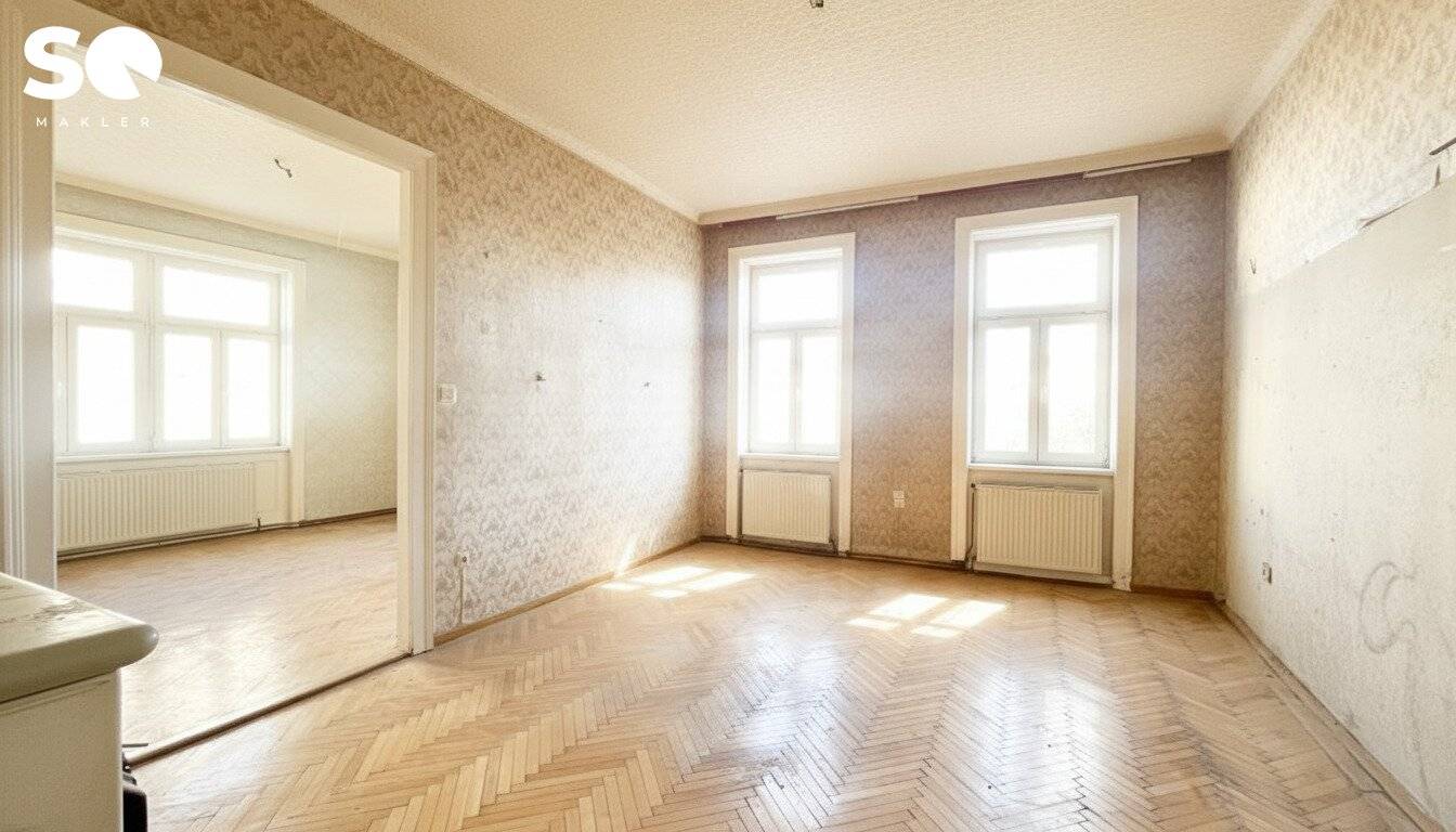#SQ -Altbauwohnung (2 Zimmer) mit Blick ins Grüne, sanierungsbedürftig