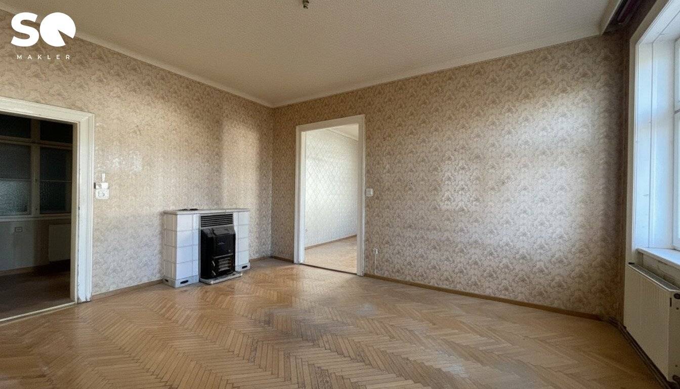 #SQ -Altbauwohnung (2 Zimmer) mit Blick ins Grüne, sanierungsbedürftig