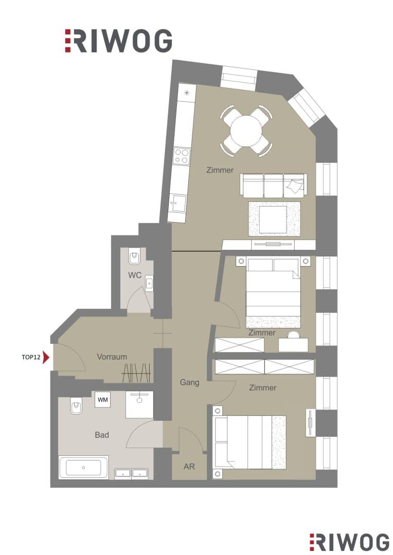 SOMMERAKTION NEUE PREISE - barrierefreie 3-Zimmer Altbauwohnung mit geräumiger Wohnküche | Fernwärme