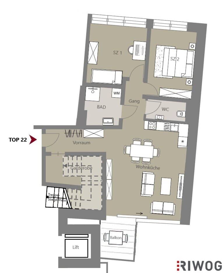 Air conditioned 3 room balcony apartment on the 1st floor | Air source heat pump