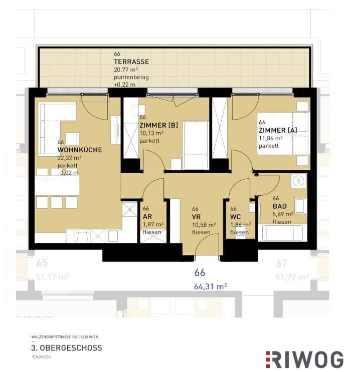 First occupancy Beautiful 3-room apartment with terrace and private garden on the ground floor near the inner city