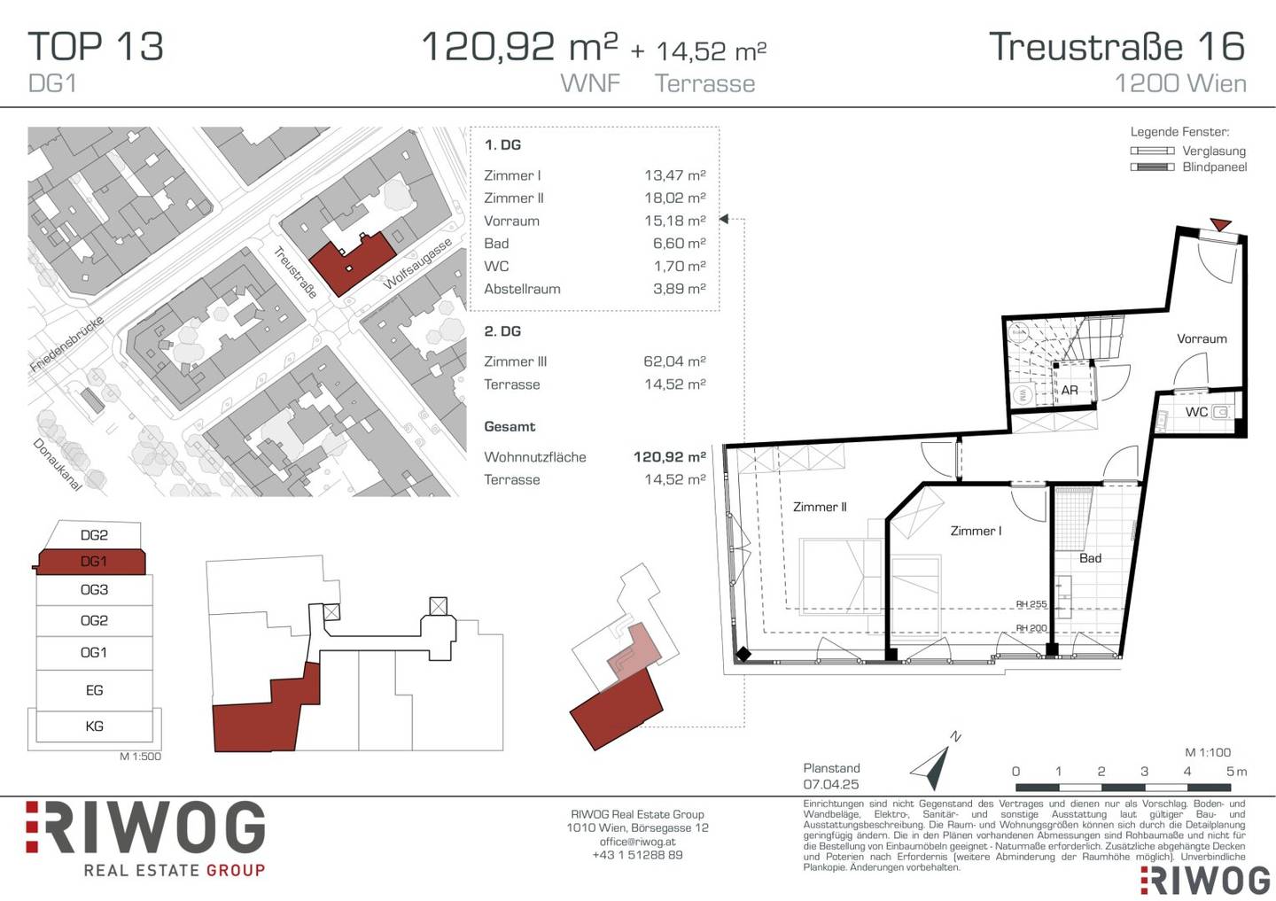 3-Zimmer Dachterrassenwohnung nahe dem Donaukanal | ERSTBEZUG | TOP 13