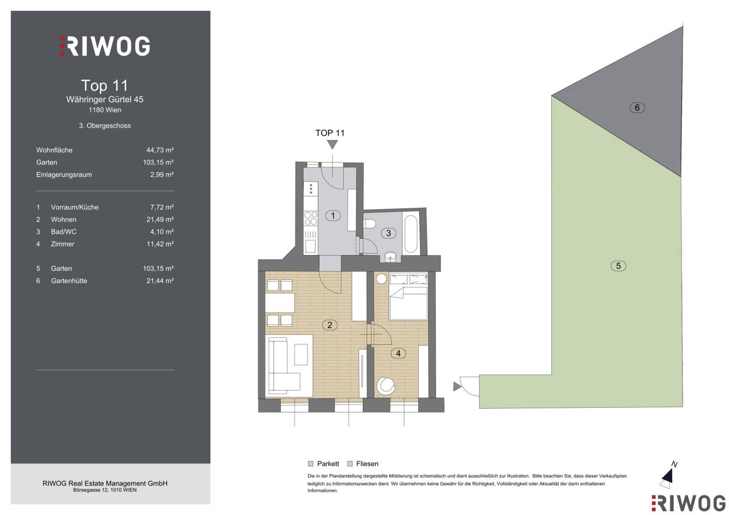 2-room historic building apartment with approx. 103 m² private garden and garden shed on the 3rd floor with elevator Airbnb or move-in near U6/AKH/VOLKSOPER/WUK