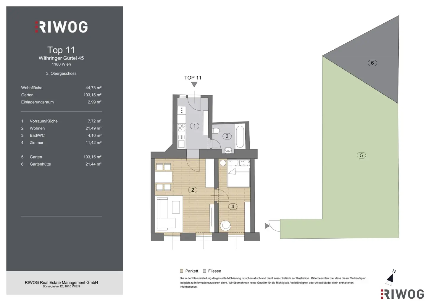 2-room historic building apartment with approx. 103 m² private garden and garden shed on the 3rd floor with elevator Airbnb or move-in near U6/AKH/VOLKSOPER/WUK