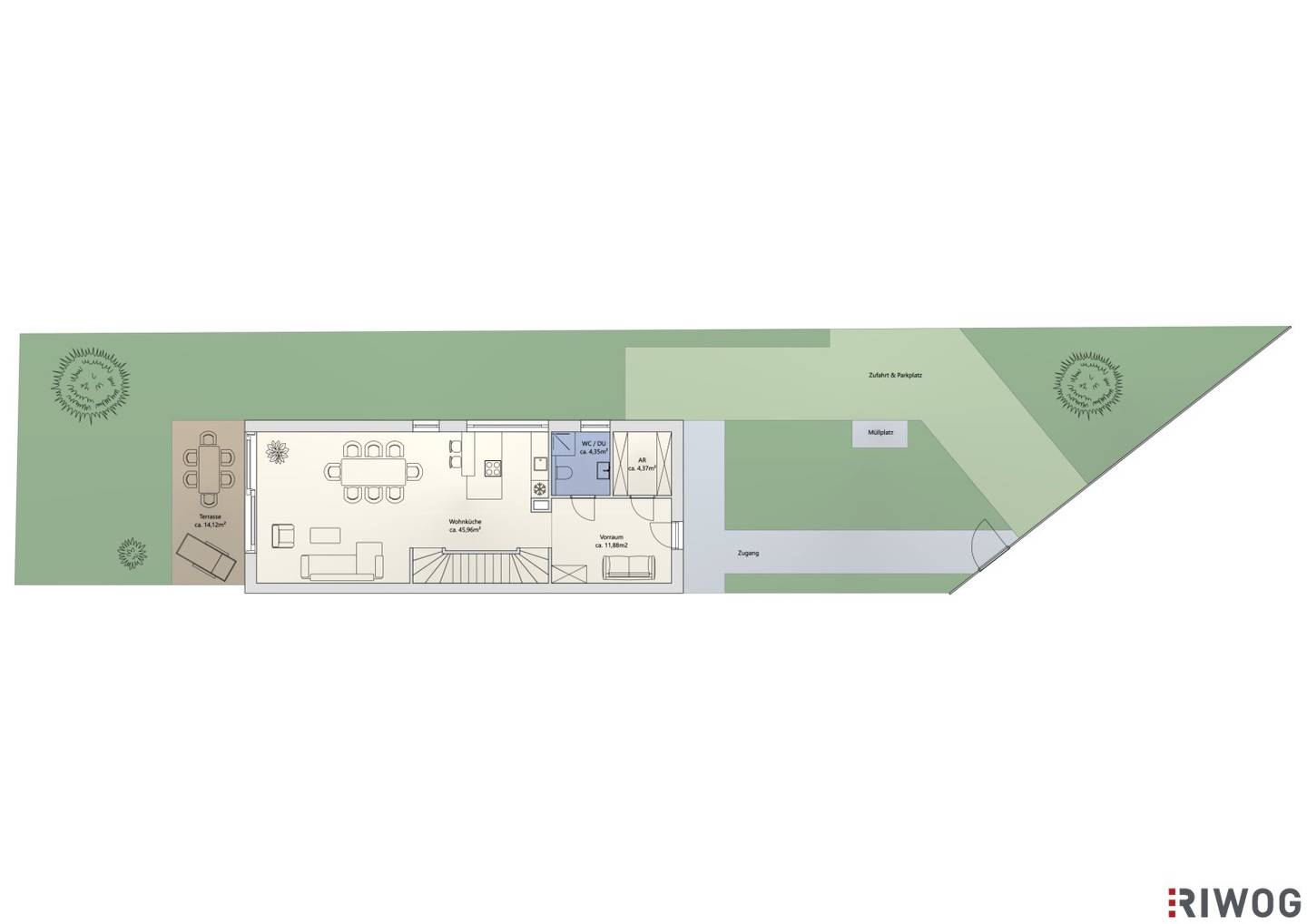 First occupancy after completion | Duplex house with 5 rooms | With full basement | Air source heat pump | Turnkey option