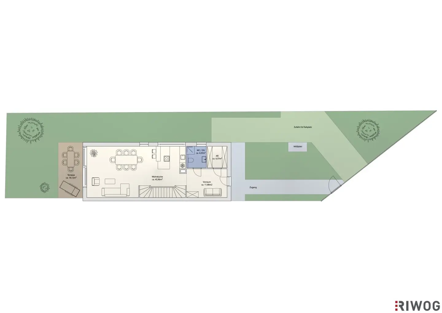 First occupancy after completion | Duplex house with 5 rooms | With full basement | Air source heat pump | Turnkey option