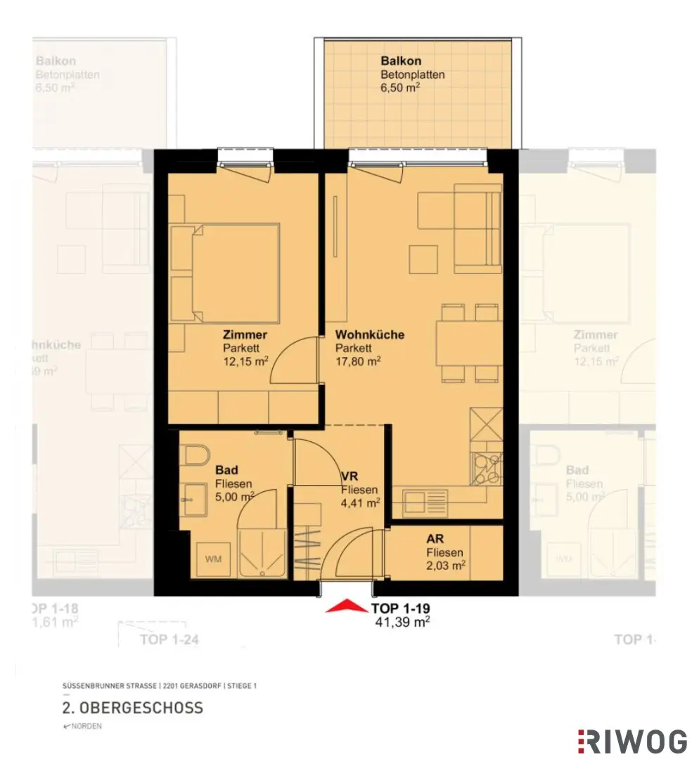 Top Neubauprojekt - Gerasdorf bei Wien - 2 Zimmer - Ostbalkon