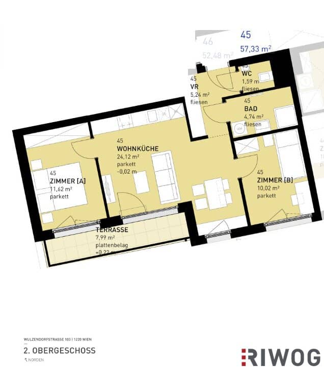 First occupancy bright 3-room apartment with south terrace for beautiful sunny hours and extra private garden on the ground floor near Alte Donau