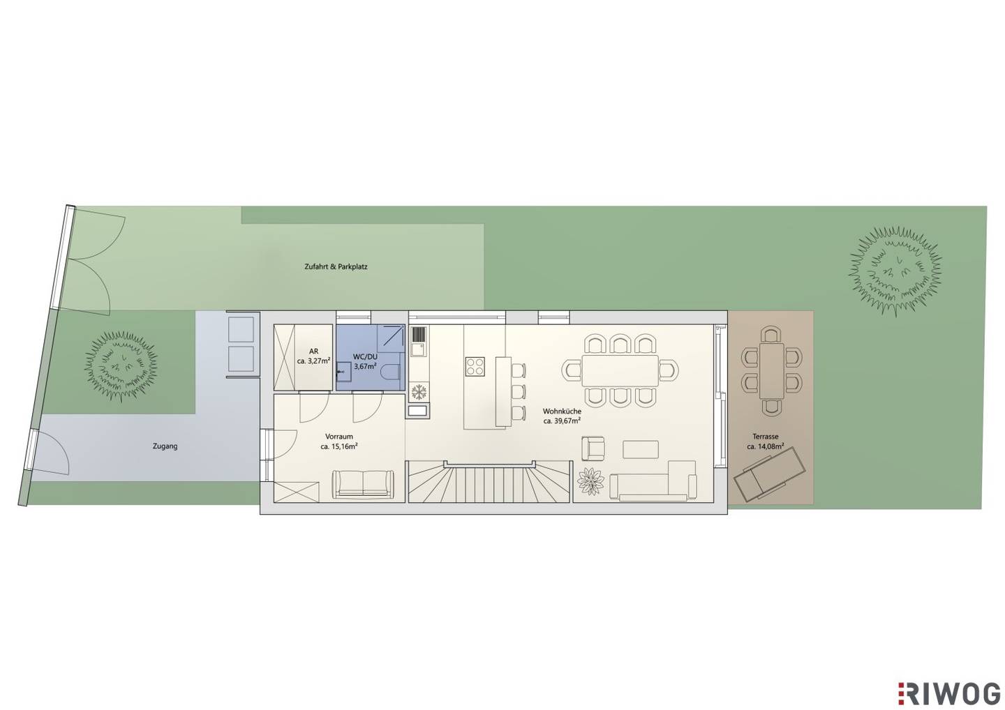 Newly built semi-detached house with 5 rooms and full basement, turnkey option, air source heat pump a