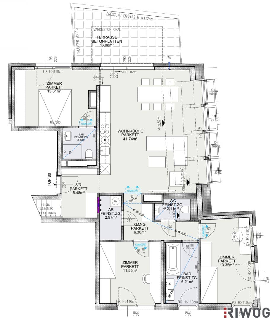 First occupancy penthouse with about 59 m² panoramic roof terrace | 4 rooms | Underground parking space optional | Sustainable housing project