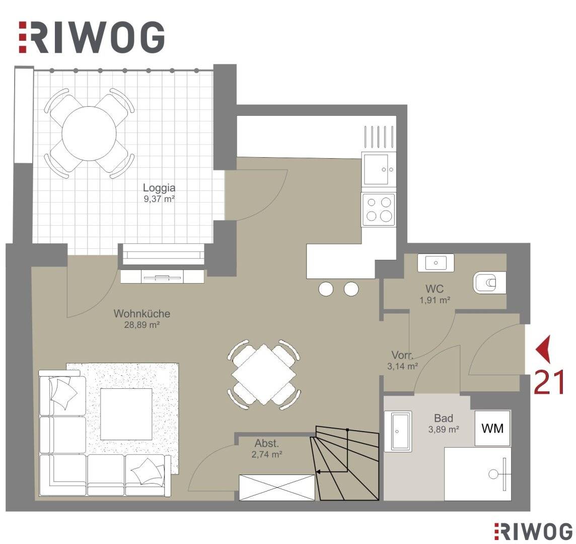 Dachgeschossmaisonette mit tollen Grundriss riesen Loggia