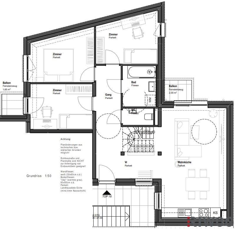Modern top floor new build with XXL roof terrace in a great location