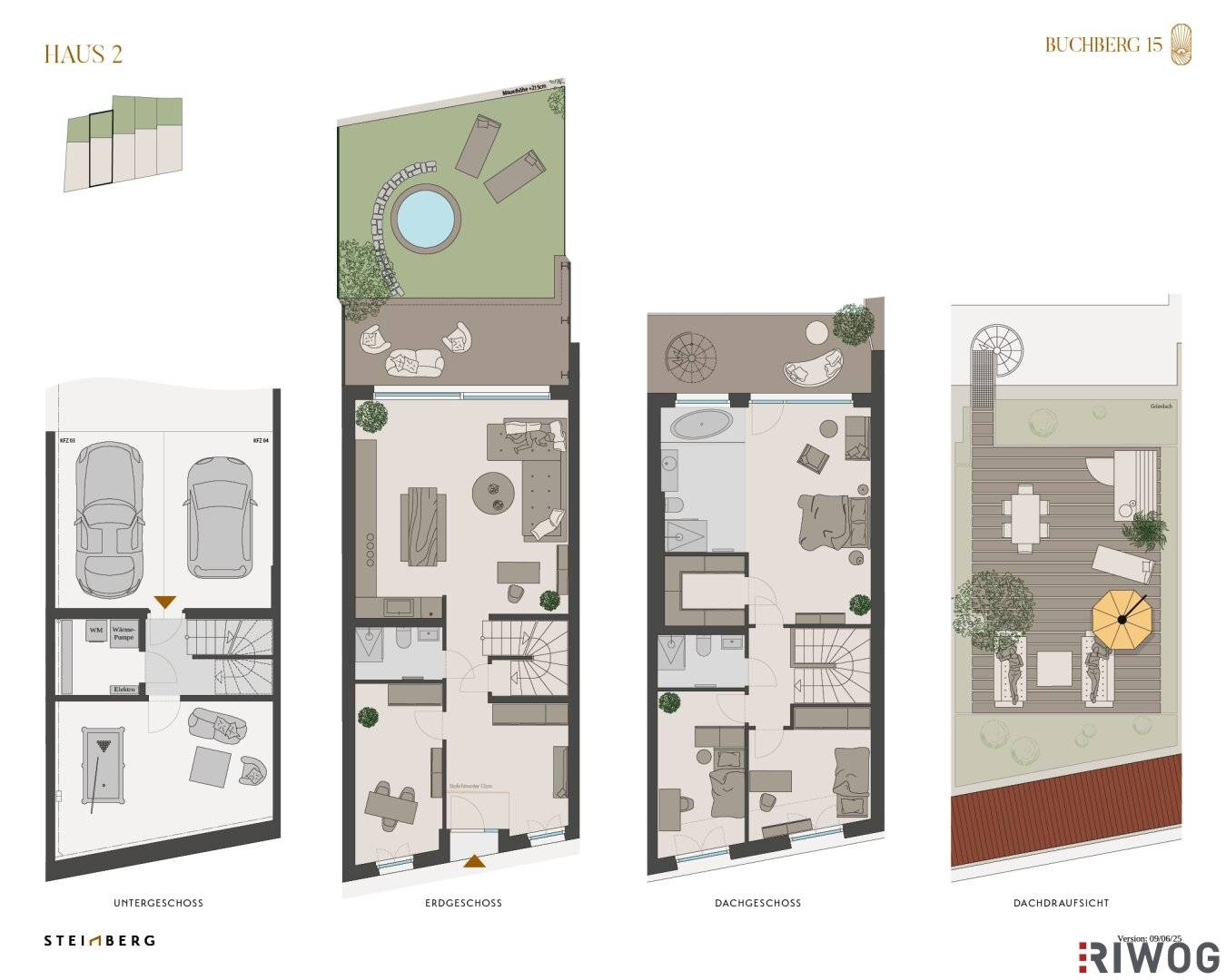 JETZT BAUSTELLE BESICHTIGEN | Exklusives Townhouse im Zentrum Nähe Stadtplatz | Erstbezug | Südwestseitiger Eigengarten und Dachgarten | Sole-Wasser-Wärmepumpe