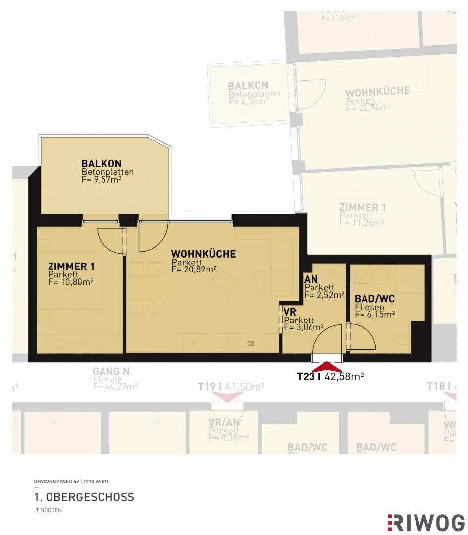 First occupancy Alte Donau I Completion 08/26