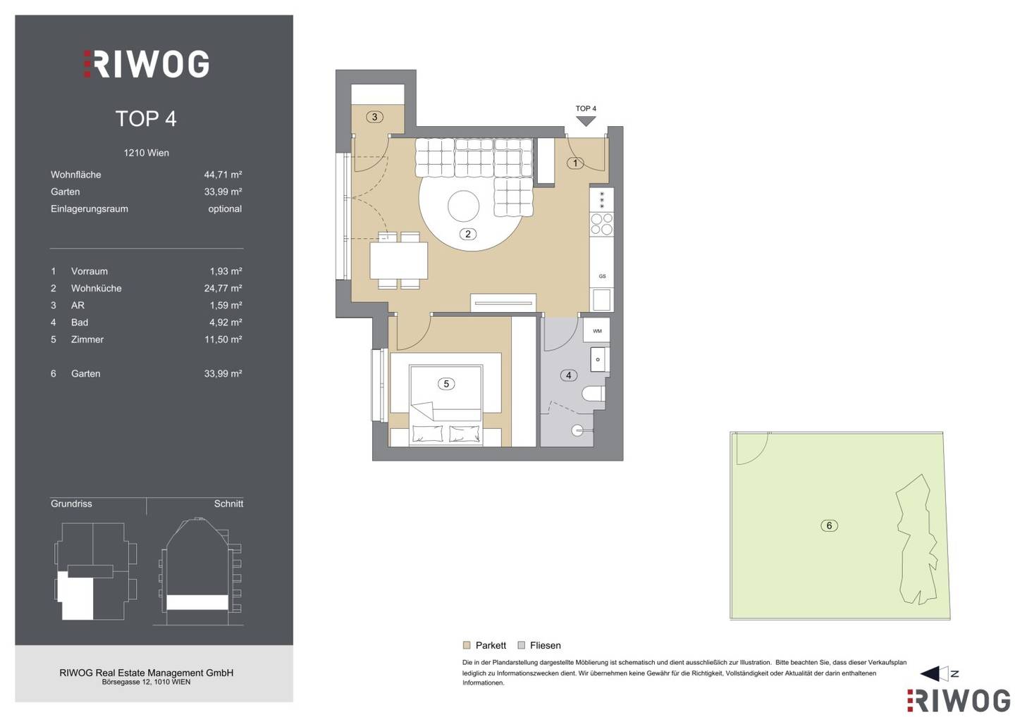 2 room with garden first occupancy completion Q1 2027 1210 Vienna High Quality Equipment