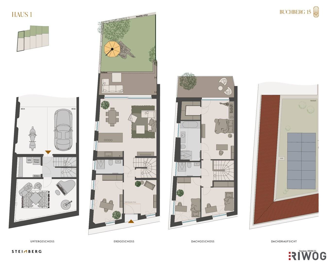 JETZT BAUSTELLE BESICHTIGEN | ERSTBEZUG IM ZENTRUM | Exklusives Townhouse Nähe Stadtplatz | Südwestseitiger Eigengarten | Sole-Wasser-Wärmepumpe | 2 TG-Stellplätze