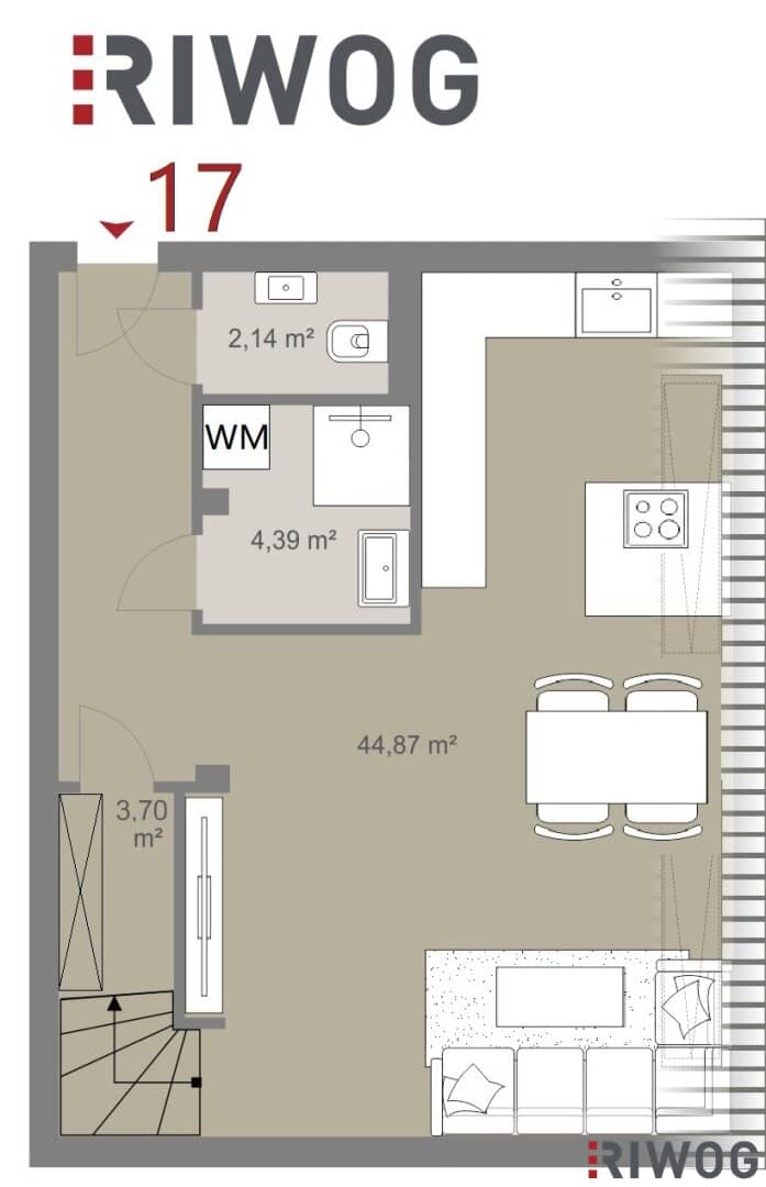 Dachgeschossmaisonette mit Süd-Ausrichtung in Fasanviertel