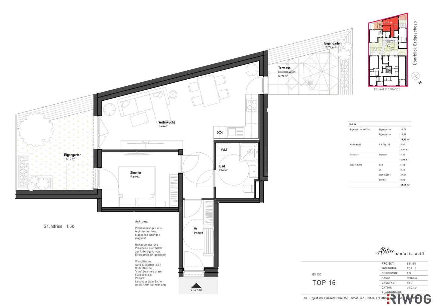 Modern garden apartment with many technical refinements near the subway