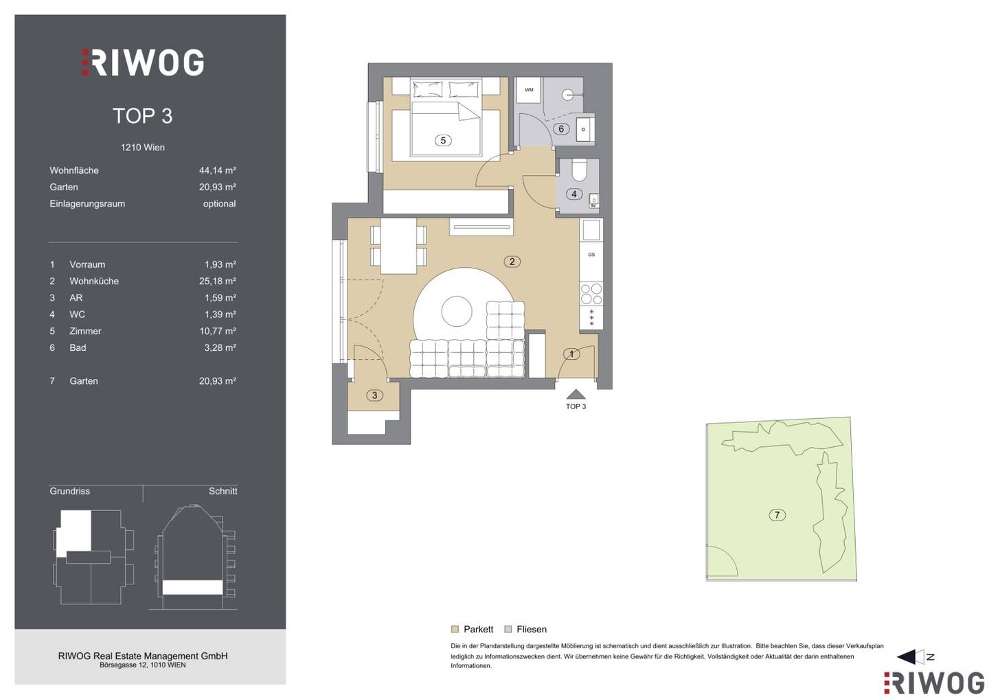 Two room with garden first occupancy completion Q1 2027 1210 Wien high quality fittings