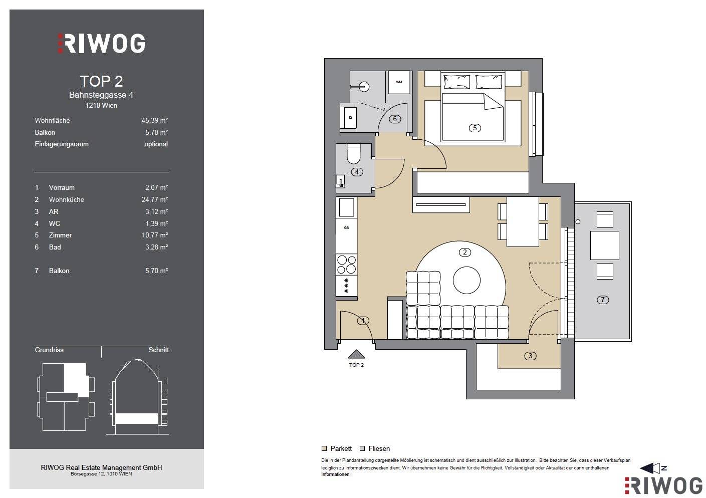 Two room First occupancy Completion Q1 2027 1210 Wien High quality fittings