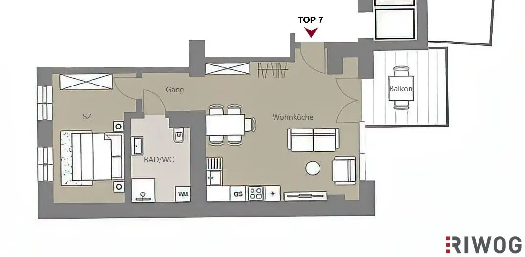 Barrierefreie 2-Zimmerwohnung mit Innenhofbalkon | LUFT-WÄRME-PUMPE