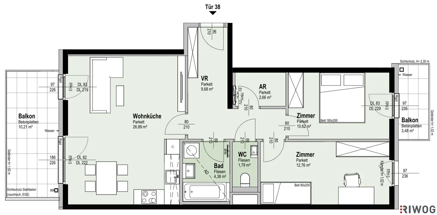 ERSTBEZUG | 4. OG | Nähe Alte Donau | 2 Balkone | Teils hofseitig | Fernwärme | TG-Stellplatz optional | Ideal für Anleger oder Eigennutzer | Nachhaltiges Projekt
