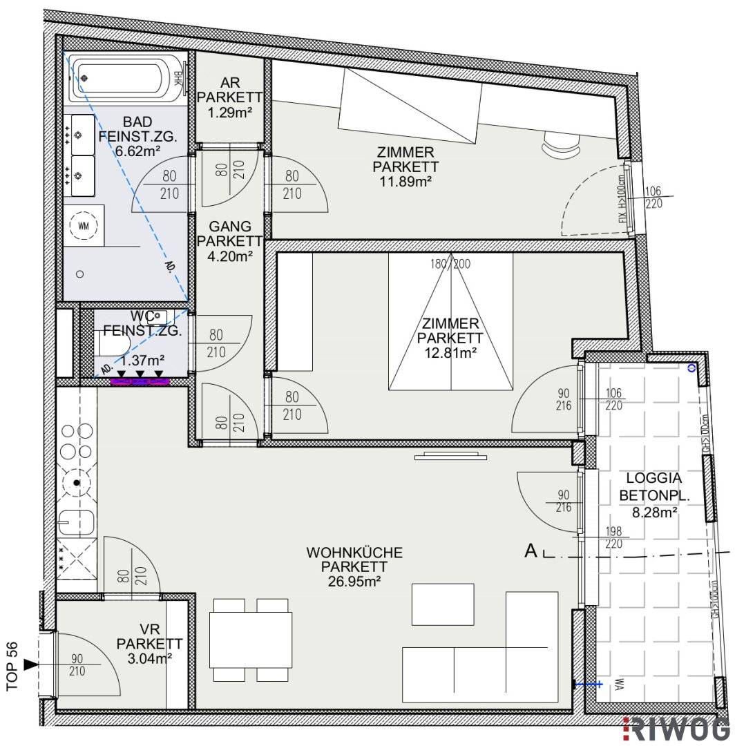 First occupancy | 3 room new build with approx. 8 m² loggia | district heating | underground parking space optional | sustainable housing project