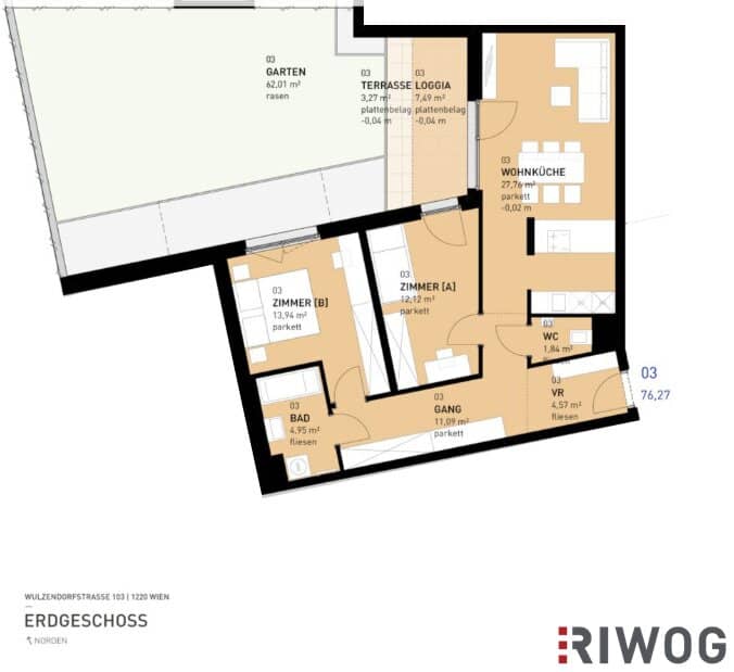 First occupancy after new construction Modern 3 room apartment with large private garden and terrace
