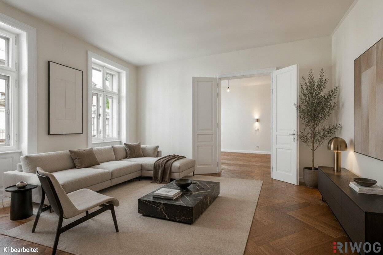 Stylish luxury old building in Josefstadt First occupancy after renovation Four rooms Two bathrooms Separate kitchen Partially courtyard facing Rooms centrally accessible About ten minutes to the city