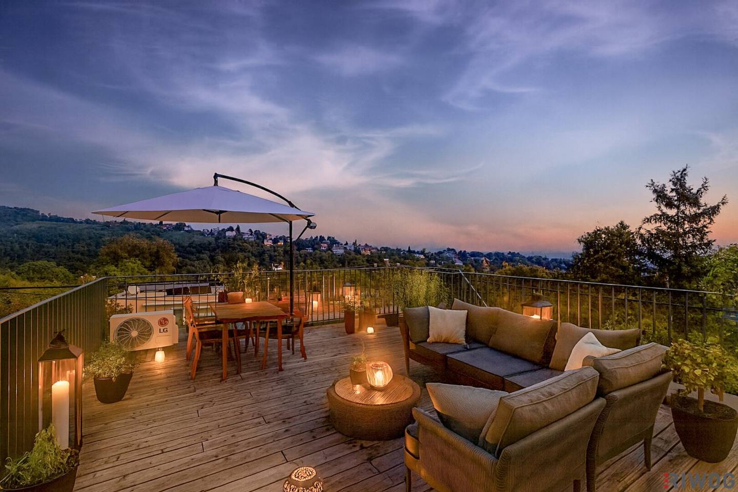 MINI VILLA AM HACKENBERG MIT CA. 37m² DACHTERRASSE UND IMPOSANTEM WEITBLICK AUF DIE CITY - EIGENGRUND IM KLEINGARTEN - GANZJÄHRIG BEWOHNBAR