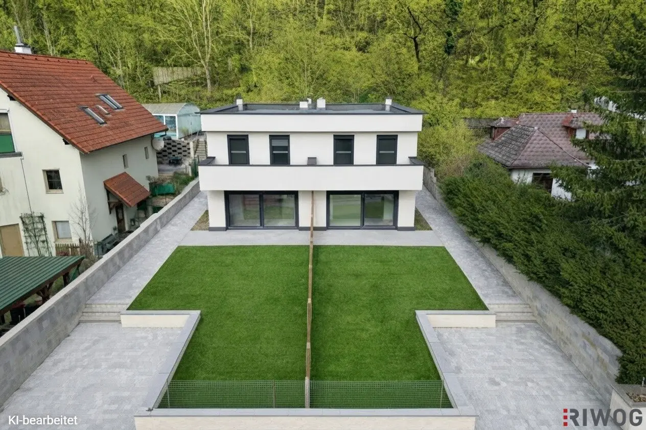 Neubau-Doppelhaus mit großem Garten und eigenem Waldstück | 4 Zimmer | Südseitiger Garten/Terrasse | Vollunterkellert | Luftwärmepumpe | 2 Einheiten verfügbar