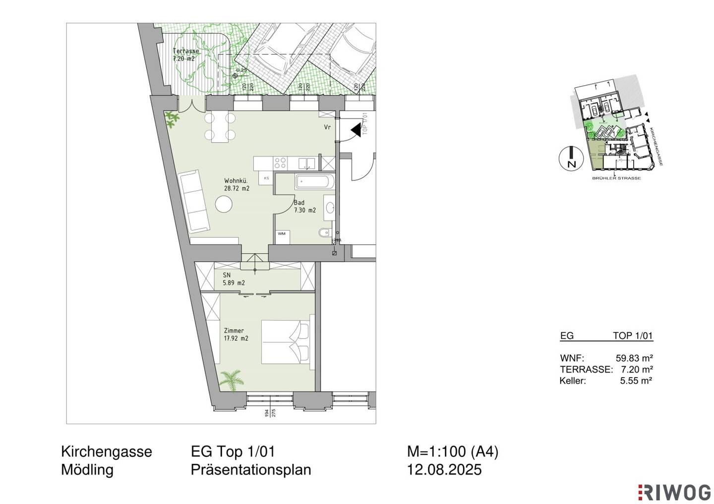 Over 4 meter room height II Terrace courtyard side II Prestige and Elegance II Living in the heritage-protected Mödlinger Stadtjuwel II Pedestrian Zone