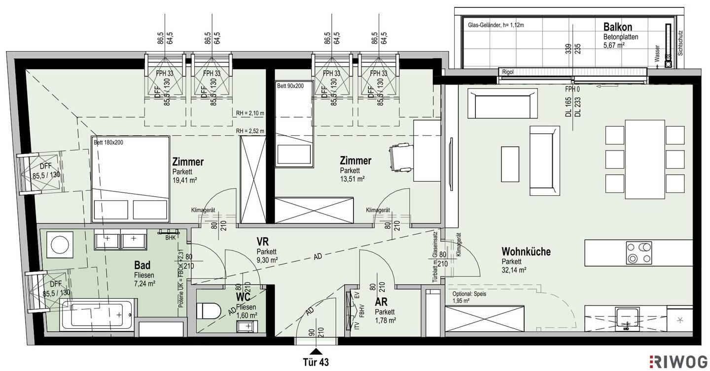 DG-ERSTBEZUG mit BALKON | Nähe Alte Donau | Tageslichtbad | Fernwärme & Klimaanlage | TG-Stellplatz optional | Ideal für Anleger oder Eigennutzer | Nachhaltiges Projekt