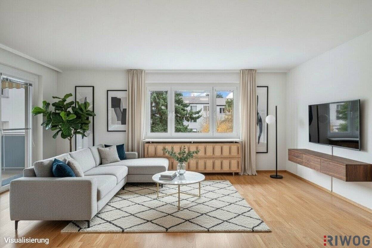 Charming tranquil oasis with perfect connectivity I Loggia with a view of greenery I Mauer I 360° tour