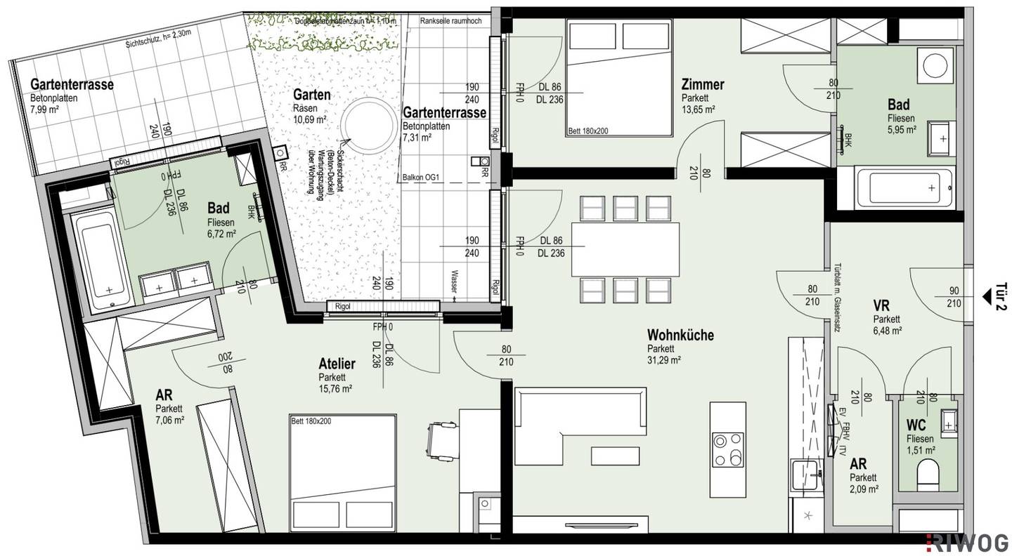 Garden apartment near Alte Donau | First occupancy | Fully courtyard-facing | District heating | Underground parking space optional | Ideal for investors or owner-occupiers | Sustainable project