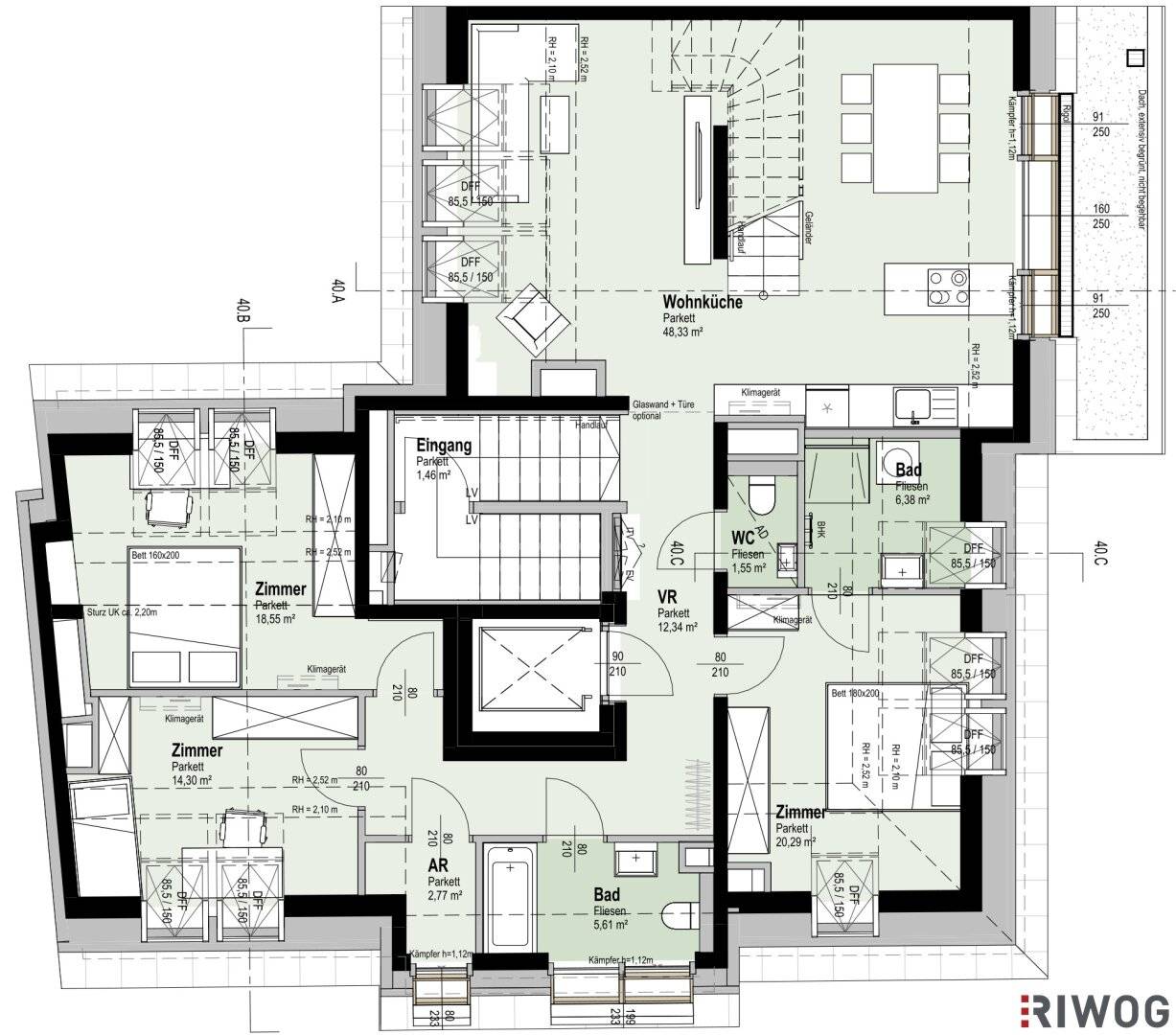 Exclusive attic apartment near Alte Donau | Roof terrace with dream view | Elevator to the apartment | District heating | Parking space optional