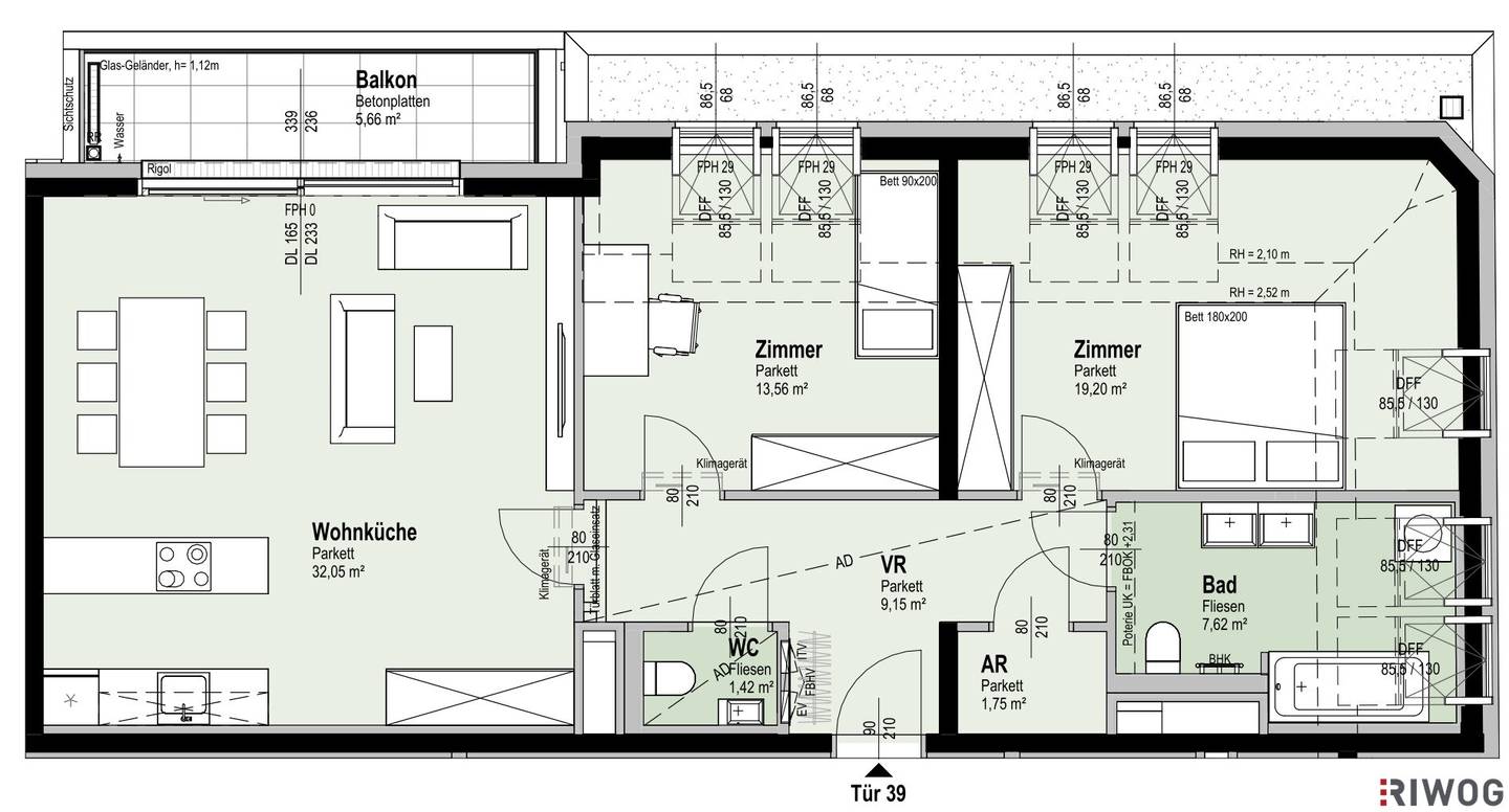 Top Floor First Occupancy with Balcony near Old Danube Daylight Bathroom District Heating and Air Conditioning Underground Parking Space Optional Ideal for Investors or Owner-Occupiers Sustainable Project (DG)