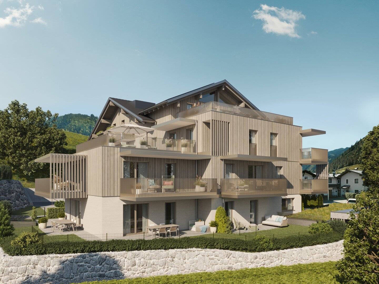 PICHLGUT: three room apartment with two balconies and two bathrooms? Actually, the English translation should be: PICHLGUT: three room apartment with two balconies and two bathrooms ??? I need to fix this.