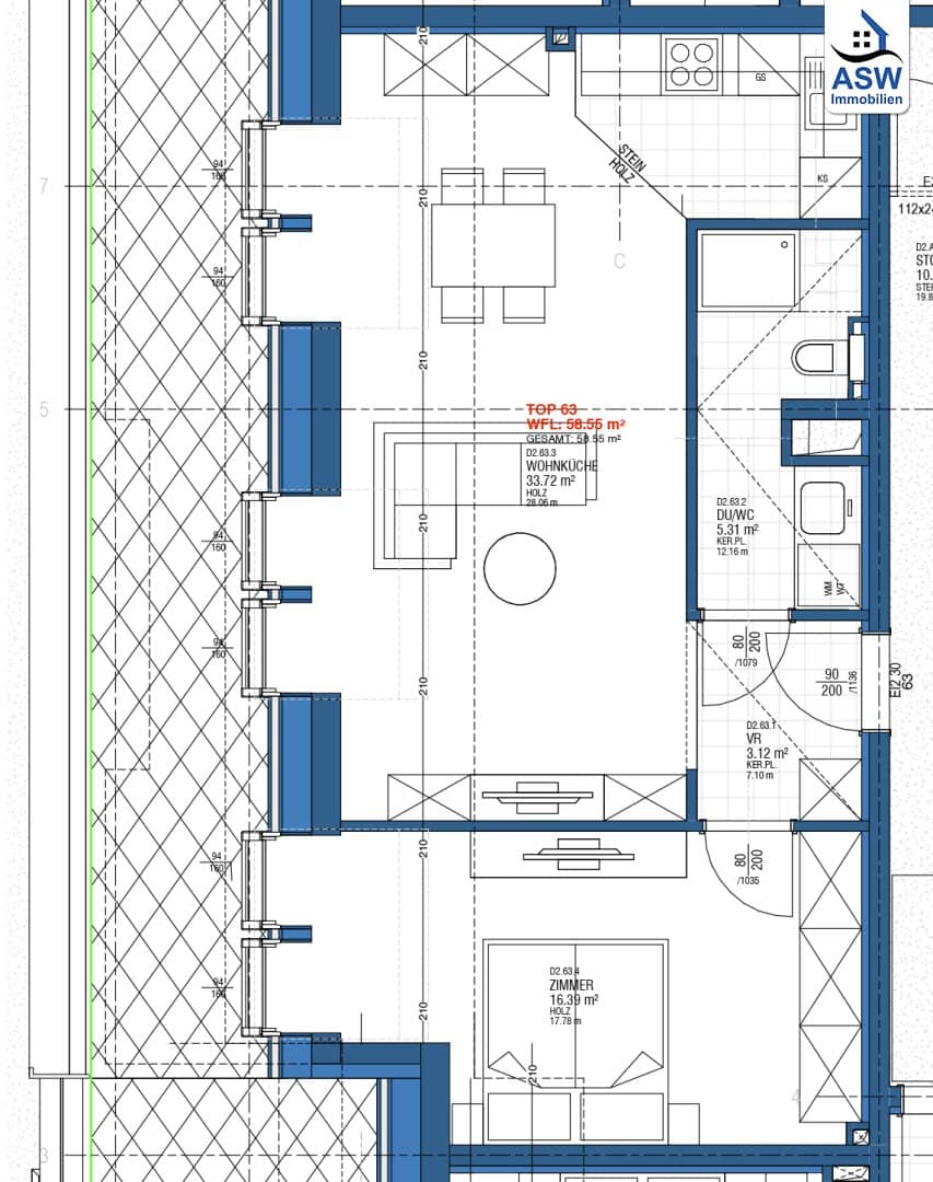 Modern air-conditioned 2-room top-floor apartment near subway