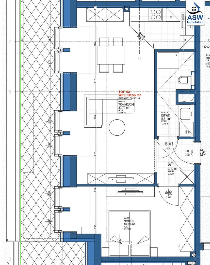 Modern air-conditioned 2-room top-floor apartment near subway