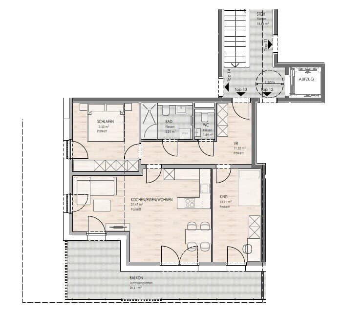 DAS LIMBERG | Where history continues to live: 3-room apartment on the 2nd floor, TOP 13