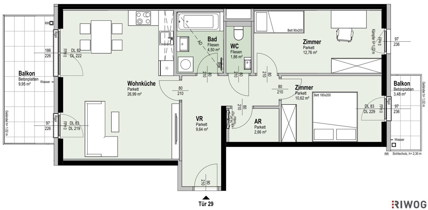 First occupancy near Alte Donau | approx. 13.4 m² balcony area | partly courtyard-facing | district heating | underground parking space optional | ideal for investors or owner-occupiers | sustainable project