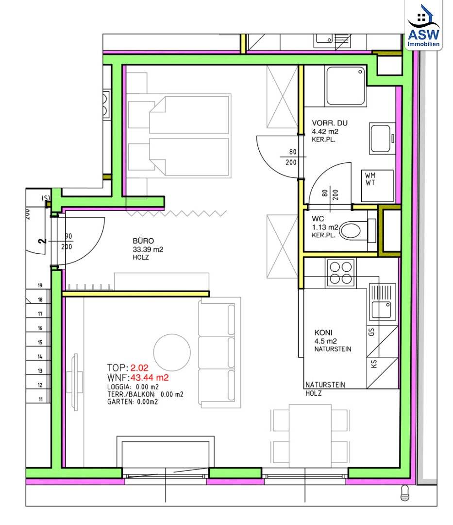 Nice 1-room office on the ground floor available for immediate occupancy