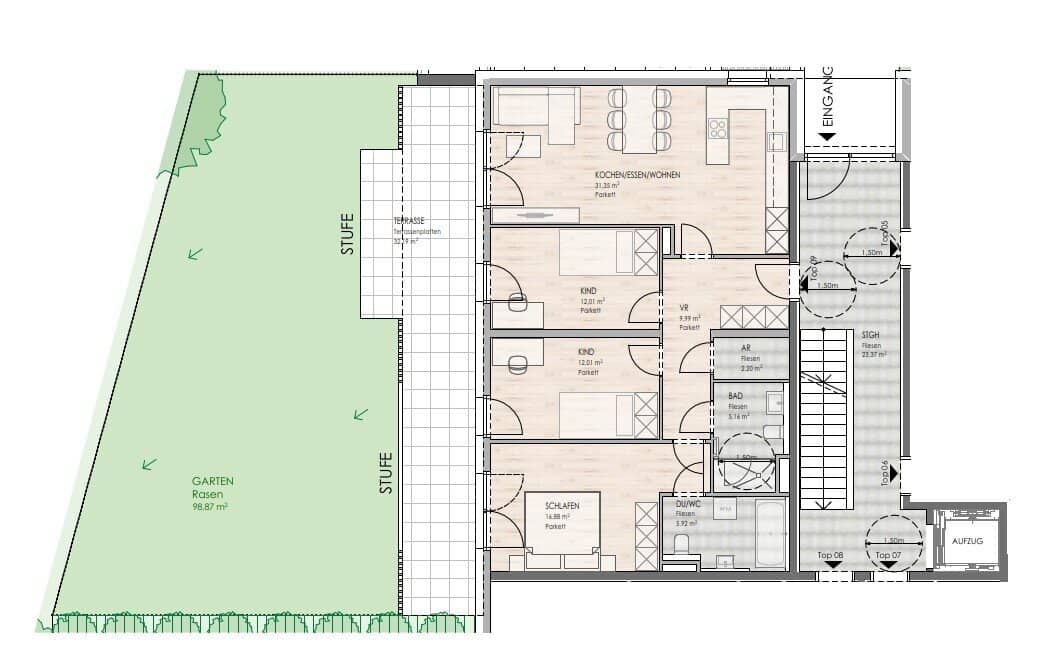 DAS LIMBERG | Where history continues to reside: four room garden apartment, TOP 09