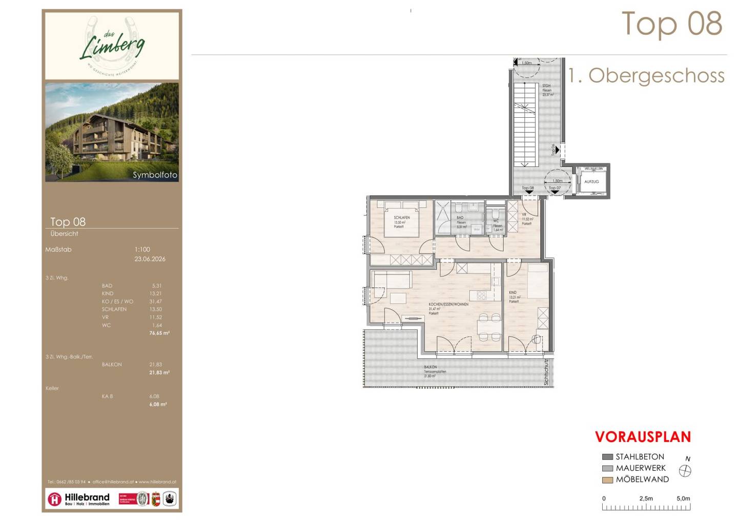DAS LIMBERG | Where history continues to live: 3-room apartment on the 1st floor, TOP 08
