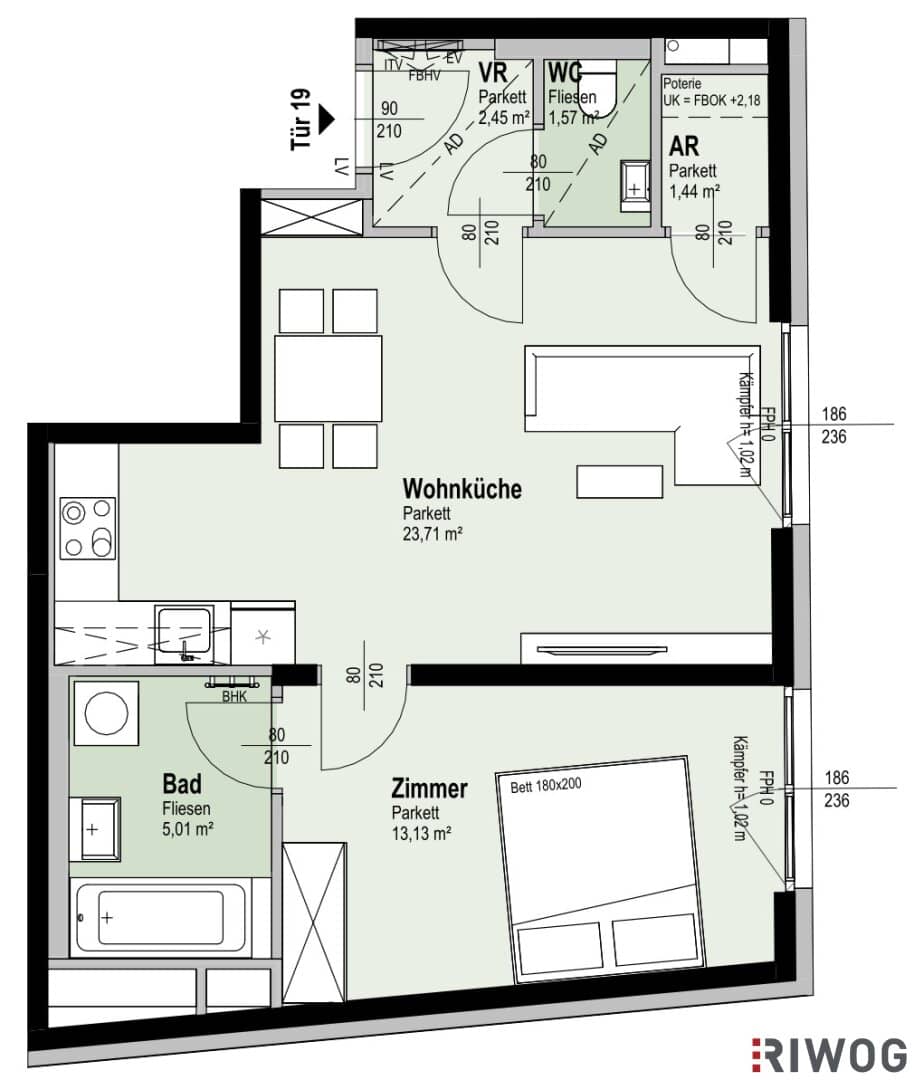 First occupancy | Near Alte Donau | Two room apartment | District heating | Underground parking space optional | Ideal for investors or owner-occupiers | Sustainable project