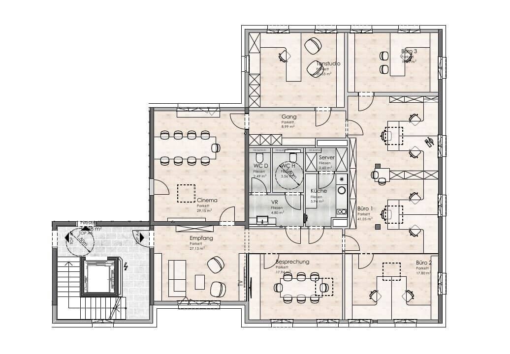 Wals: High quality office / practice with about 198 m²
