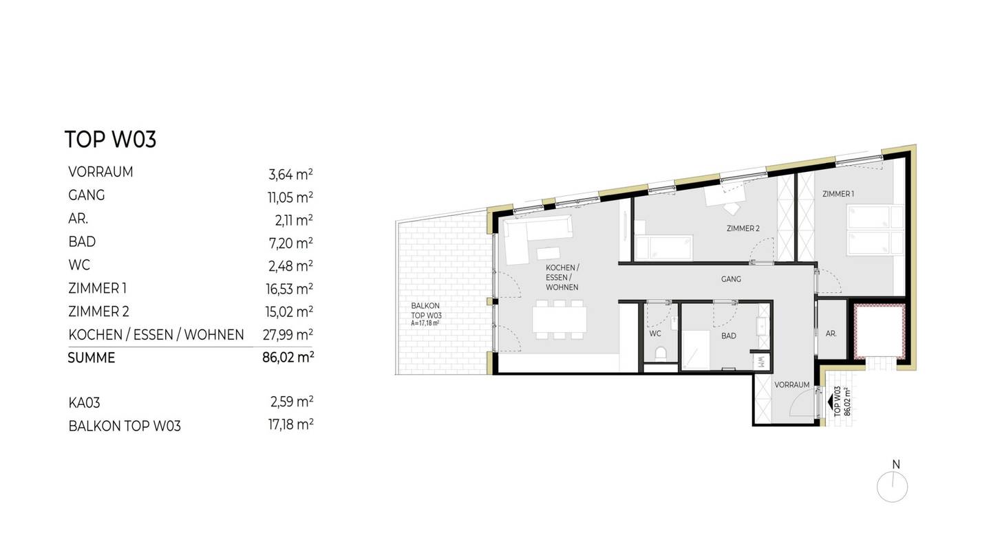 3 room apartment "Rosskogel" Top W03 completed